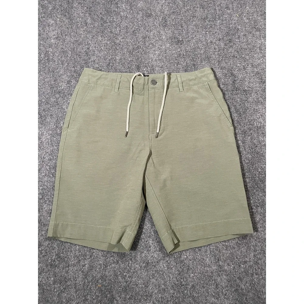 Faherty All Day Shorts Mens 29 Olive Green Stretch Hybrid Drawstring Performance
